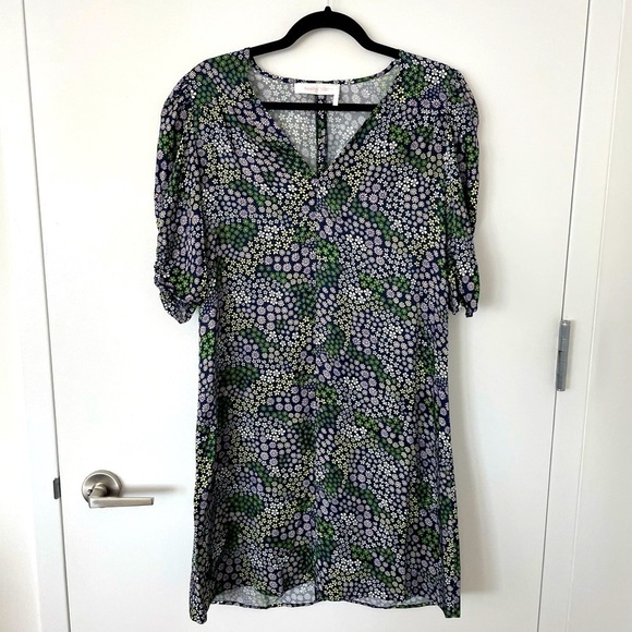 See by Chloe Gathered Floral-print Satin-twill puff mini dress XS - Picture 7 of 10